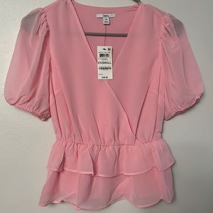 Macys Puff-Sleeve Peplum Top